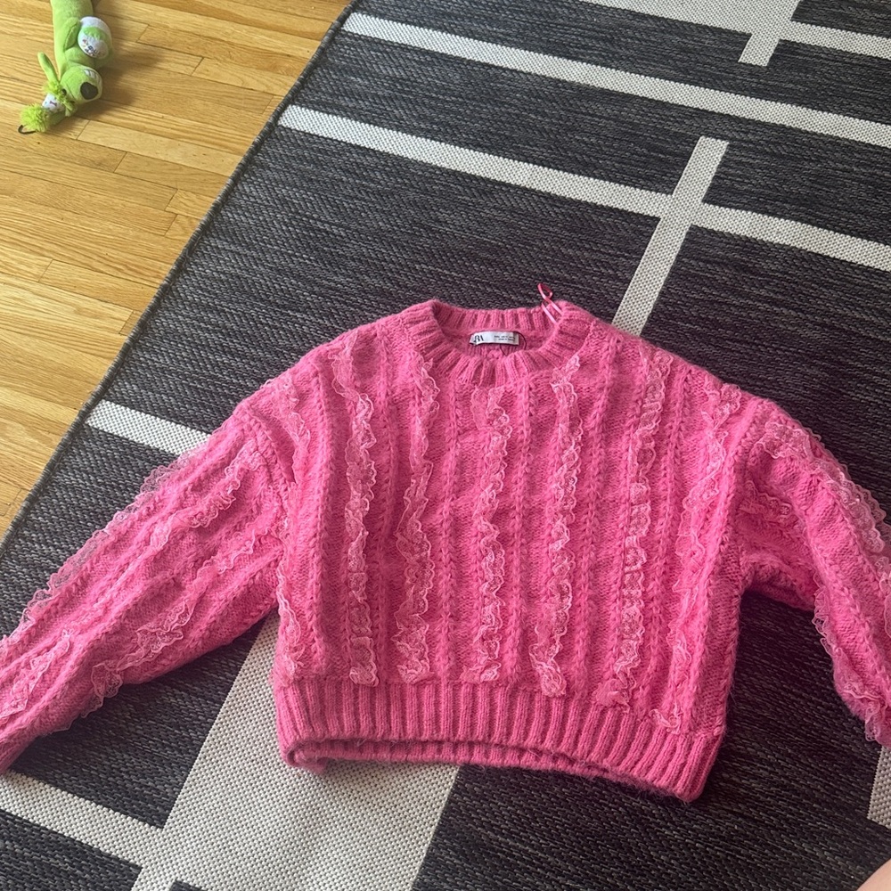 Zara Vibrant Pink Textured Sweater
